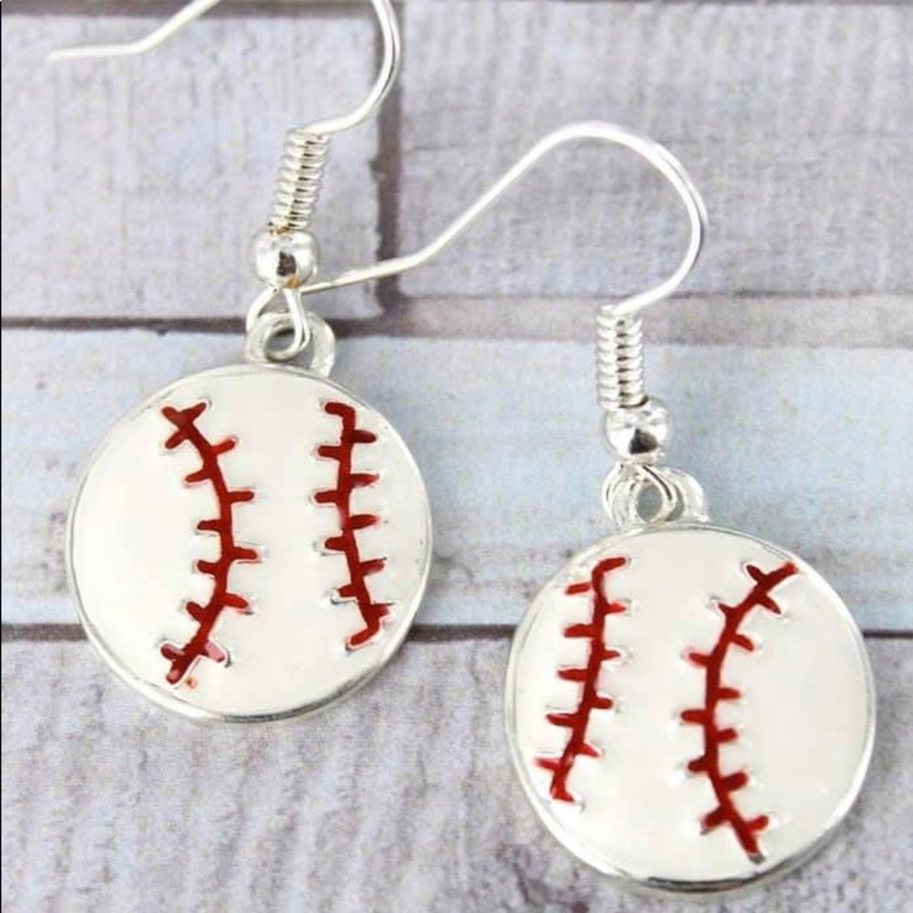 Baseball earrings
